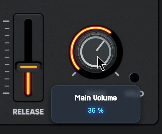 A tooltip shown while adjusting a knob